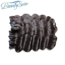 Beautysister brazilian virgin remy human hair bundles weaves 5bundles lot cuticle aligned virgin hair extensions weaves natural co253E