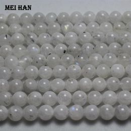 Meihan whole approx 48beads set genuine A 8mm -0 2 rainbow moonstone smooth round loose beads for jewelry DIY making 200930236L