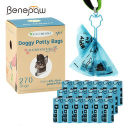 kennels pens Benepaw Biodegradable Dog Poop Bags Hand Free Clip Ecofriendly LeakProof Strong Pet Waste Bag Easy to Tear 120270 Pieces 230720