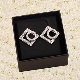 2022 Top quality Charm stud earring with sparkly diamond in platinum Colour plated for women wedding Jewellery gift have box stamp PS295w