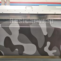 Matte Black Grey Camo VINYL Full Car Wrapping Camouflage Foil Stickers with Camo truck covering foil with air size 1 52 x 30m211p