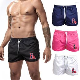 Men's Shorts Summer Sports Gym Running Letter Print Beachwear Unlined