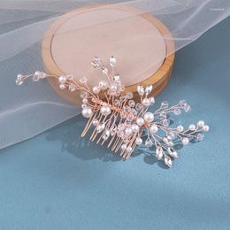 Hair Clips Handmade Crystal Pearls Flower Combs Traditional Chinese Hairpins Headbands For Women Bride Wedding Jewelry