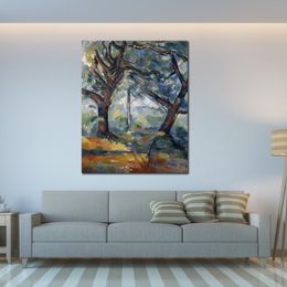 Abstract Canvas Art the Big Trees C.1904 Paul Cezanne Handcrafted Oil Painting Modern Decor Studio Apartment