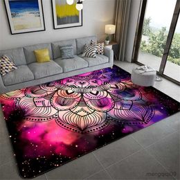 Carpets Colourful Star Sky Mandala Big Carpet Living Room Gorgeous Floor Mat Girl Rug Floral Bathroom Area Hallway Bedroom Tapis Salon R230720