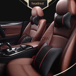 Seat Cushions Car Neck Pillows Both Side Pu Leather 1pcs Pack Headrest For Head Pain Relief Filled Fibre Universal Car Pillow x0720