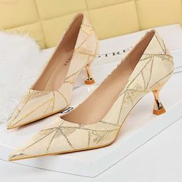 Sandals BIGTREE Shoes Women 5.5 Cm Kitten Heels Metal Heel Women Pumps Elegant Luxury Banquet Shoes Sexy Ladies Shoes Large Size 42 43 L230720