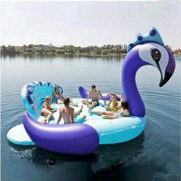 5M Swim Pool Giant Inflatable Unicorn Party Bird Island Big size unicorn boat giant flamingo float Flamingo Island for 6-8person R191x