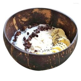Bowls 12-14cm Natural Coconut Bowl Set Smoothie Polished Fruit Salad Noodle Rice Wooden Tableware Multifunction Accessories