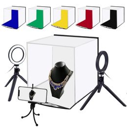 PULUZ 30 30cm Softbox Light Box Portable Studio LED Po Lightbox &6 Colours Backdrops For Tabletop Pography LED lighting Box234U