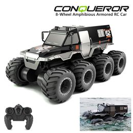 Electric RC Car Q137 8WD RC 2 4G Amphibious 8 Wheel Remote Control Truck Climbing Off Road Waterproof Armored Vehicles Children s Toys 230719