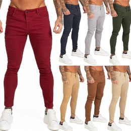 Gingtto Blue Jeans Slim Fit Super Skinny Jeans For Men Street Wear Hio Hop Ankle Tight Cut Closely To Body Big Size Stretch zm05 C2667