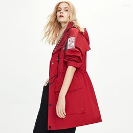 Women's Jackets Jacket Coat Women Windproof Windbreaker Fashion Medium-length Loose Classic Model Fitted Zipper Pockets