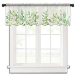 Curtain Plant Leaves Summer Tulle Kitchen Small Window Valance Sheer Short Bedroom Living Room Home Decor Voile Drapes