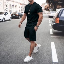 Men's Tracksuits MRMT 2023 Brand Simple Fashion Short Sleeve Two-piece Athleisure Suit Sleeved Shorts