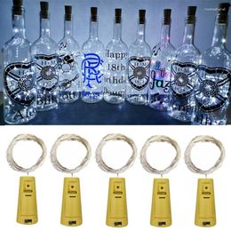 Strings 6pcs Fairy Light For Liquor Bottles Crafts Garland Party Wedding Decor Copper Wire String LED Wine Bottle With Cork