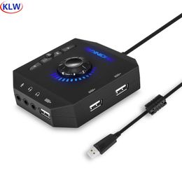 Headphones Earphones Portable Lightweight Computer MultiPort USB external sound card multifunction converter Compatible with Windows Vista Mac IOS 230719