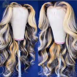 Ishow Highlight 13x4 Transparent HD Lace Front Wig P1b 613 4 613 13x1 Part Body Wave Human Hair Wigs Brown Ginger Blonde Orange Om330t