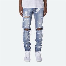 Skinny Jeans Men Denim Pants Streetwear Calca Masculina Ripped Jeans for Men Destroyed Ripped Slim Fit Hole Trousers Male208r