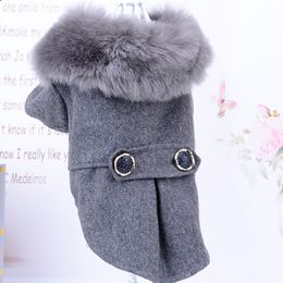 Dog Apparel Winter Dog Clothes Pet Cat fur collar Jacket Coat Sweater Warm Padded Puppy Apparel for Small Medium Dogs Pets 230719