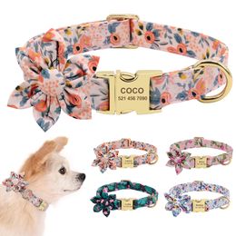 Dog Collars Leashes Dog Accessories Pet Puppy Cat Collar Custom Nylon Printed Dog Nameplate Collar Personalised Engraved ID Tag Collars Small Dogs 230719