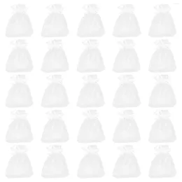 Gift Wrap 100 Pcs Gauze Bag Sheer Bags Small Drawstring Sample Halloween Jewellery Pouches Organza Favour Storage