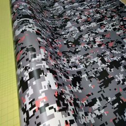Black orange pixed digital Camouflage Vinyl wrap for Vehicle car wrap Graphic Camo covering coating air bubble 1 52x30m 5x98f307V