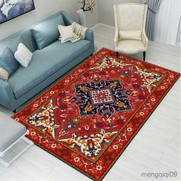 Carpets Carpets Persian Vintage Flannel Carpet for Living Room Bedroom Mat Non-Slip Area Rugs Boho Morocco Ethnic Retro Carpet floor mat R230720