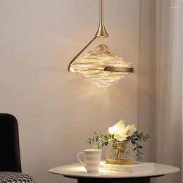 Pendant Lamps Modern Luxury LED Lamp Single Head Glass Bedroom Bedside Chandelier Simple Leisure Club Living Room Restaurant Decorate