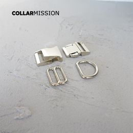10pcs lot Retail environmental protection durable gold-plated buckle metal buckle adjustment buckle D ring setDIY dog coll241l