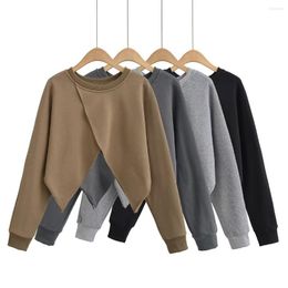 Women's Sweaters Latest Design Irregular Loose Casual Hoodie Long Sleeve Crew Neck Sweatshirts Outdoor Streetwear Tops