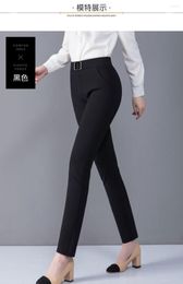 Women's Leggings Spring And Autumn Global 2023 Fashion Pencil Pants High Waist Elastic Diamond Solid Office Casual Slim Fit Strai