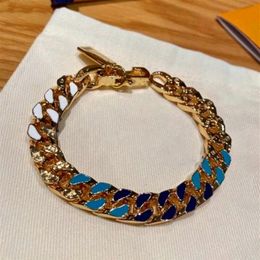 Luxury designer jewelry bracelet mens bracelets MONOGRAM COLORS chain bracelet bijoux createurs de luxe femmes237t