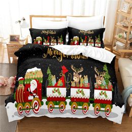 Bedding Sets Christmas Train Set For Bedroom Soft Bedspreads Bed Home Comefortable Duvet Cover Quilt And Pillowcase