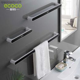Ecoco Towel Rack Wall Towel Bar Home Bathroom Towel Rack Storage Rack Does Not Take Up Space Bathroom Accessories L230704