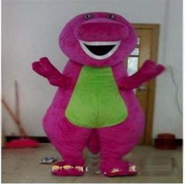 2018 Barney Dinosaur Mascot Costume Movie Character Barney Dinosaur Costumes Fancy Dress Adult Size Clothing228g