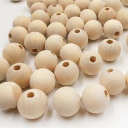 whole natural color wood beads round spacer wooden beads ecofriendly 430mm wooden balls for charm bracelete diy crafts supplie231r