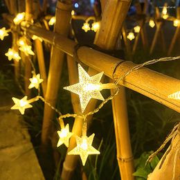 Strings Star Fairy String Lights 20 LED Five-pointed Battery Powered For Holiday Outdoor Party Wedding Garden Decor