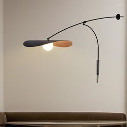 Wall Lamps Nordic Led Lamp Black Long Arm Adjustable For Bedroom Living Room DecorationWall Lights Industrial Designer