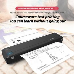 Paper Portable Printer Thermal Transfer Mini Bluetooth Usb Home Business With Built-in Battery To Print At Any Time#g