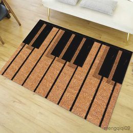 Carpets Kitchen Non-slip Rubber Fibre Doormat Living Room Piano Pattern Doormat Floor Carpet Rug Foot Pad 4 Sizes Available Finished Mat R230720
