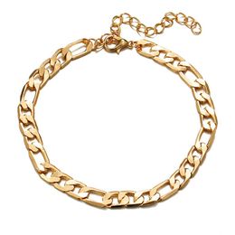 Anklets 18k Gold Figaro Chain Bracelet European American Fashion Anklet For Women And Men Factory Jewelry269w