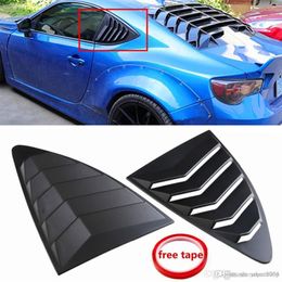 2Pcs Car Rear Louvre Quarter Window Panel Black Plastic For Scion FRS for subaru BRZ for Toyota 86 GT86 2013-2018227n