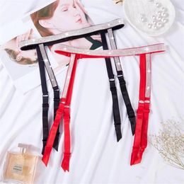 Garters Women Sexy Rhinestones Adjustable Garter Strap Black Red Solid Ladies Intimate Lingerie Party Pole Dance Clubwear225J