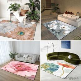 Carpets American Pastoral Bedroom Carpet Flower Living Room Non-slip Mat 120x160cm Large Area Carpet Mat Rug for Living Room R230720