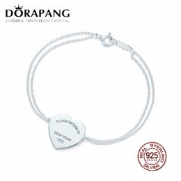 DORAPANG 100% 925 Sterling Silver Heart sign Pendant Simple Design For Women Elegant Fine Jewelry239O