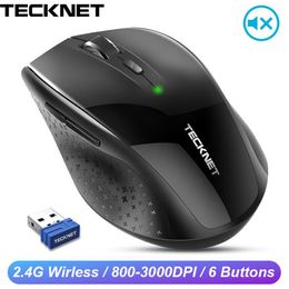 TeckNet Silent Mouse 2 4GHz Wireless Mouse USB Ergonomic Optical Computer Mice 3000 DPI Cordless Noiseless Mouse For Laptop PC LJ2191d