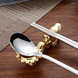 Chopsticks Alloy Chinese Chopstick Rest Holder Spoon Stand Rack Dragon Shape Frame Art Craft Kitchen Tools