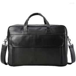 Briefcases Luxury Men Genuine Leather Briefcase Business Bags Top Real 17 Inch Laptop Bag Office Male Portfolio Large Handbag