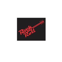 Fashion ROCK AND ROLL Music Embroidery Patches Red Guitar Iron On Patch For Clothing 2159